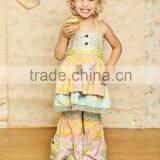 Unique Design Fall Winter 2pcs Stripe Ruffle Boutique Outfits With Two Pockets thumbnail-6