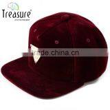 2016 China Cap Blank Suede 5 Panel Cap Metal Badge Flat Brim Hip Hop Hat for Men thumbnail-1