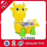 hot item plastic toy animal pull line ox with bell