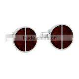 Robust Wood Cufflinks, Wood and Dots Cuff Links, Striped Wood Cufflinks thumbnail-1