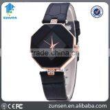 2016 Wholesale Cheap Lady's Rhombic Rhinestone Fine Faux Leather Strap Analog Quartz Wrist Watch Gift thumbnail-1