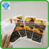 Hot Selling Waterproof Self-Adhesive Logo Printed Meat Packaging Label Vinyl Beef Sticker, Frozen Food Sticker