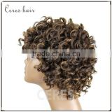 F4/30# hot selling color short Afro kinky human hair wig, Ceres factory wholesale price curly lace front wig