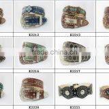 2015 New Design Western Cross Conchos White Croc-Skined Rhinestone Belt thumbnail-4
