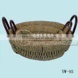 Round Grass Basket Set With Ear Handle thumbnail-1