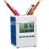 2015 New Hot Sale Net Digital Calendar Clock With Penholder & Calendar Clock