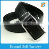 Beyond Black Vintage Full Grain Real Leather Ratchet Belt with Slide Buckle for Men