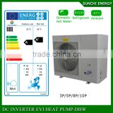 -25C snow winter heat 100~330sq meter room +DHW 12kw/19kw/35kw/70kw auto-defrsot EVI heat pump hot water radiator heating system