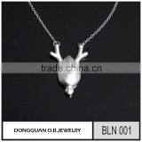2016 Popular 925 Sterling Silver Rhodium Matte Necklace thumbnail-1