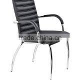Modern Metal Plating Black Leather Chair Dining Chairs With Arms thumbnail-1