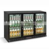 Undercounter Black Bar Fridge With 3 Glass Door