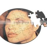 China Factory direct selling Sublimation MDF Jigsaw Puzzle Round Shape