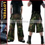 Camouflage punk gothic camo skate army rave goth baggy jeans pants maternity wear (ROCK003)