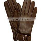 Women Leather Fashion Gloves Brown thumbnail-1