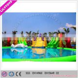 Genuine inflatable dinosaur water park, theme park inflatable equipment, pvc type ground water park