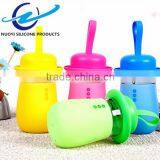 Hot Sale Cartoon Glass Water Bottle Mini Big Bai Silicone Cup Sleeve thumbnail-1