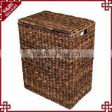 Eco-friendly Dyeing Water Hyacinth Woven Laundry Hamper With Liner thumbnail-2