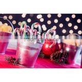 Set Of Six 11cm High Galvanised Steel Serving Buckets - For A Variety Of Uses thumbnail-3