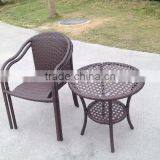 3 Pcs Outdoor Garden Coffee Table And Folding Chair thumbnail-4