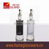 300ml Clear Glass Oil/vinegar Bottle With Oil Nozzle and Metal Coat thumbnail-1