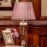 Romantic Purple Color Lampshade K9 Clear Crystal Table Lamp thumbnail-1