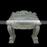 Hand Carved Marble Basin With Flower thumbnail-1