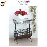 Vintage Metal Glass Side Table thumbnail-1