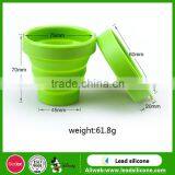 Heat Resistant Collapsible Double Wall Glass Cup With Silicone Lid thumbnail-2