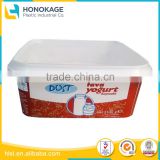 High Quality Colorful Food Grade Box for Yogurt, Square Plastic Container for Yogurt