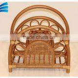 Rattan Wicker Magazine Newspaper Rack Holder With Handle thumbnail-2