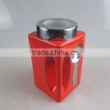 Color-glazed Square Ceramic Coffee Pot With Spoon thumbnail-1