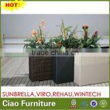 Outdoor Durable Aluminum Frame Rattan Big Flower Pot thumbnail-1