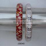 Brass and Resin Beware Design Bracelet Also in Floral Design thumbnail-1