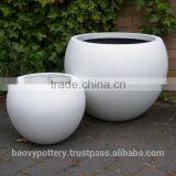 Large Polystone Planter in White, Set of 3. thumbnail-1