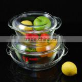 High Quality Clear glass fruit bowl with glass lid