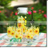 7pcs Drink Glass Set 1L Glass Jug Tableware Water Glass thumbnail-1