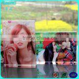 Square 4x6 Clear Freestanding Lucite Crystal Picture Frame thumbnail-2