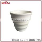 Japanese Restaurant Swirl Design Reusable Plastic Solid Color White Melamine Cup thumbnail-1