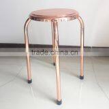 Cheap Wholesale Skidproof Round Dinner Four Leg Stainless Steel Metal Chair thumbnail-1
