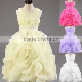 Retail Hot! New Year party baby clothing cotton girl dress, elegant and stylish design cascading elsa princess dress