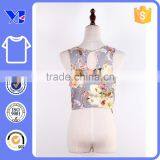 Vest Style With Shorter Length Floral Printing t Shirt Casual Shirt thumbnail-2