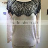 2015 New Fashion Young Lady Sweater With Lace thumbnail-1