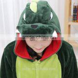 Flannel Cartoon Adult Animal Jumpsuit Animal Pajamas Jumpsuit Green Dinosaur Design thumbnail-3