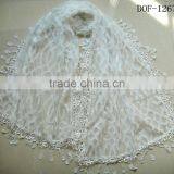 Fashion 100%cotton Popular Lady Geometrical Cotton White Lace Scarf thumbnail-2