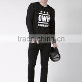 Black Custom Printed Sweatshirt Fleece Lined Autumn Casual Mens Clothing Pullover 80% Cotton 20% Polyester Fabric Material Sweat thumbnail-5