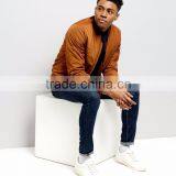 Hot Sale 2017 Fashion Customize Mens Camel Bomber Jacket Cuffed Hem 100% Polyester Double Pocket Sides thumbnail-2