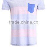 MGOO Manufacturer Offered Round Neck Blank Pocket T Shirt Wholesale Thick Striped T-shirt For Men thumbnail-5