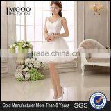 Wholesale Bridesmaid Dress Small Bride Toast Slim Wedding Dress Tank Shoulder V Neck Lace Short Wedding Dress thumbnail-1