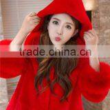 Women Rex Rabbit Fur Coat Hooded Casual Winter Coats and Jackets With Fox Fur Collar thumbnail-4