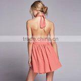 Newest Sexy Deep-v Halter Backless Women Beach Summer Dresses 2017 thumbnail-2